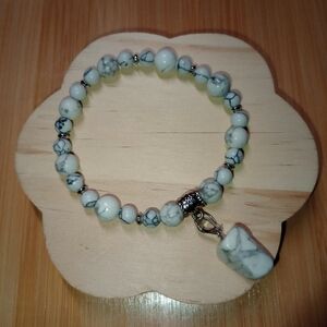 Chunky Crystal Pendant Beaded Bracelet Handmade Handcrafted Witchcrafted